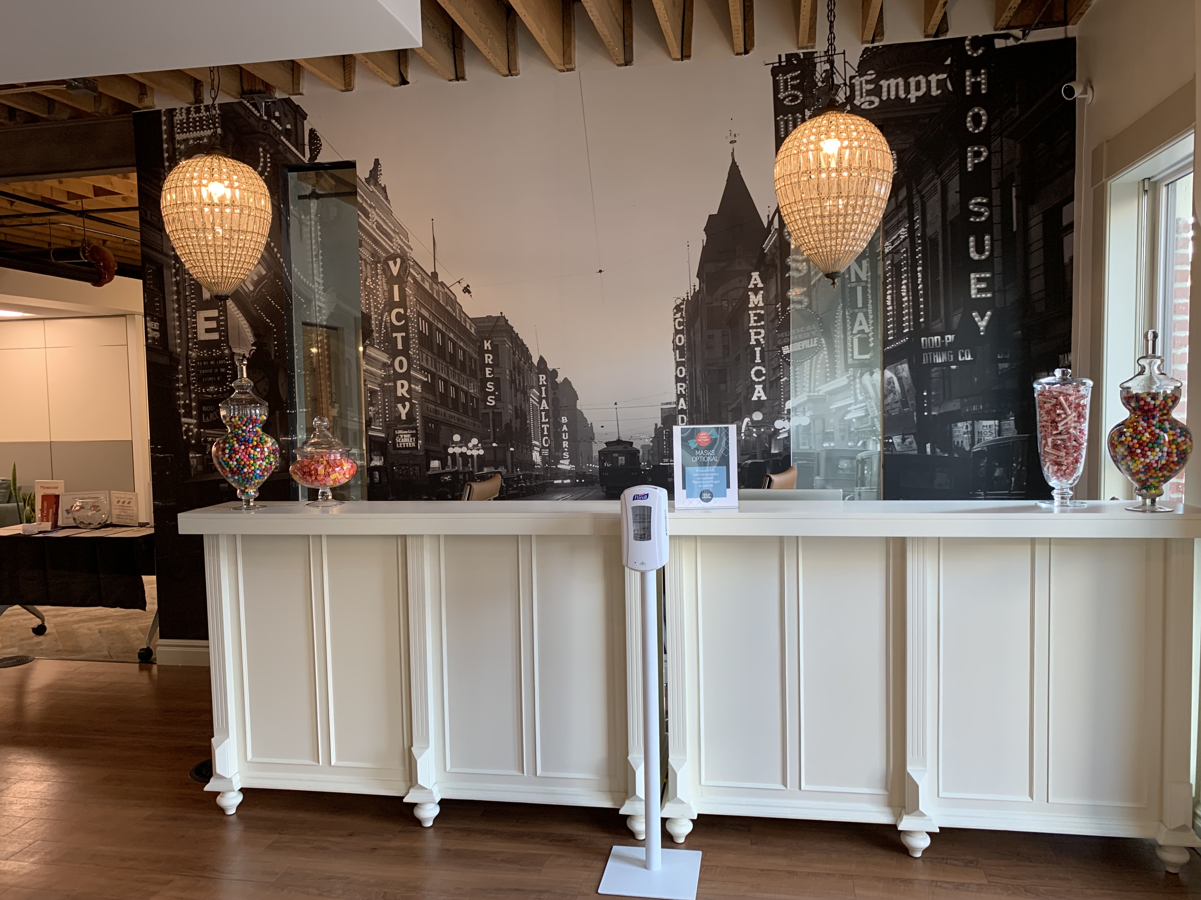 The reception desk at the Candy Factory's co-working space, 1514 Curtis St. (DennisHuspeniCity Editordennis.huspeni@gazette.comhttps://denvergazette.com/content/tncms/avatars/c/5a/fbd/c5afbd32-5030-11eb-bdef-030d9de52a9e.779683cee495ffe64766291c251a8894.png)