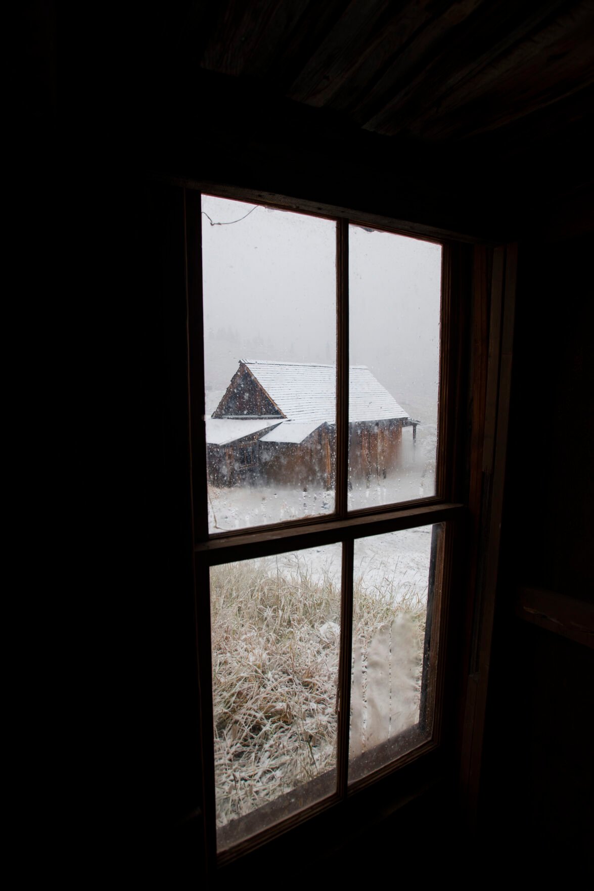 Snow falls on the ghost town of Animas Forks at 11,00-feet in the San Juan Mountains Wednesday, Sept. 29, 2021. The town was founded in the 1870s. (The Gazette, Christian Murdock) (Christian Murdock/The Gazette)