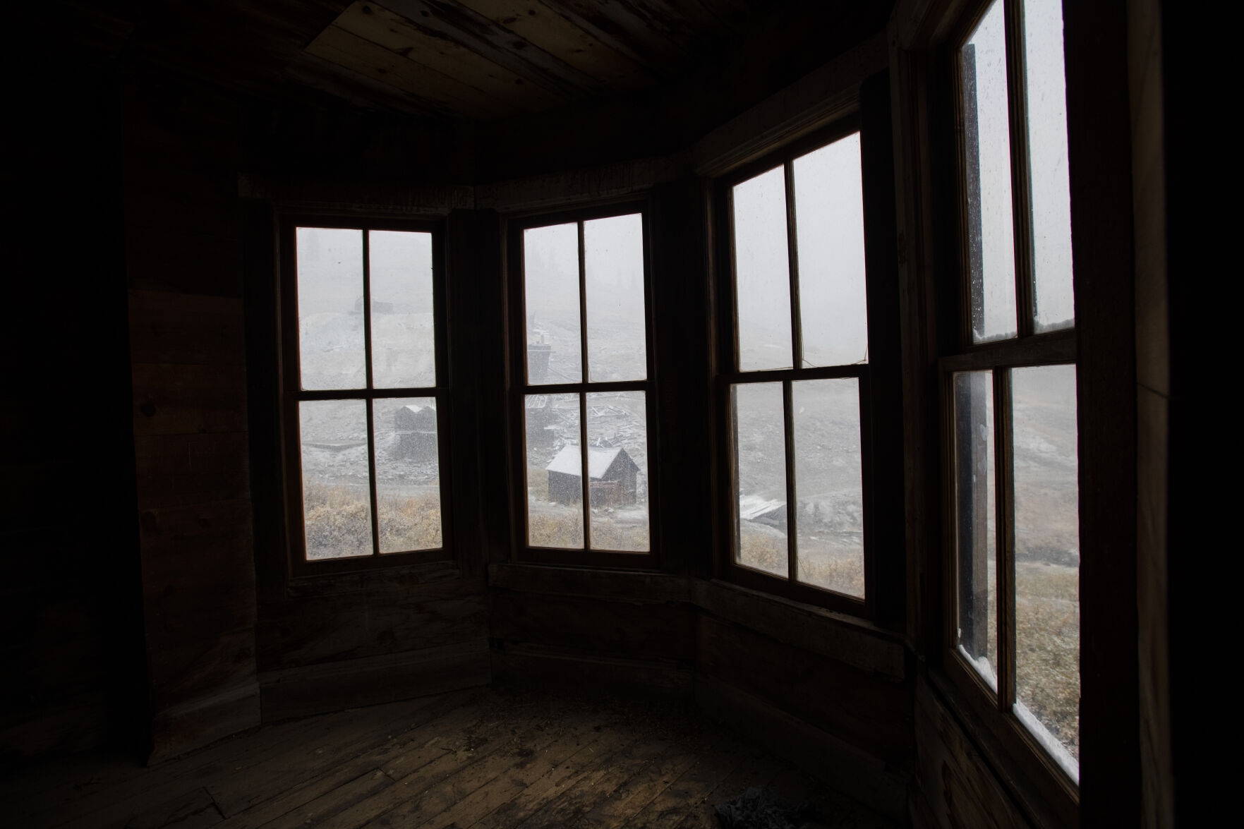 Snow falls on the ghost town of Animas Forks at 11,00-feet in the San Juan Mountains Wednesday, Sept. 29, 2021. The town was founded in the 1870s. (The Gazette, Christian Murdock) (Christian Murdock/The Gazette)