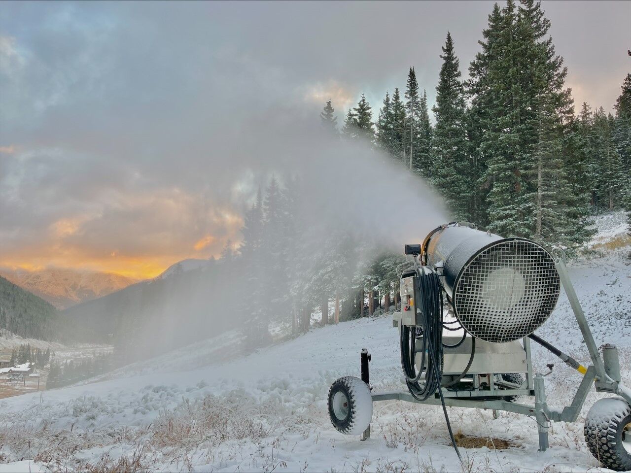 Snowmaking efforts begin at Loveland Ski Area on Saturday, Oct. 9, 2021. (Dustin Schaefer/ Loveland Ski Area)