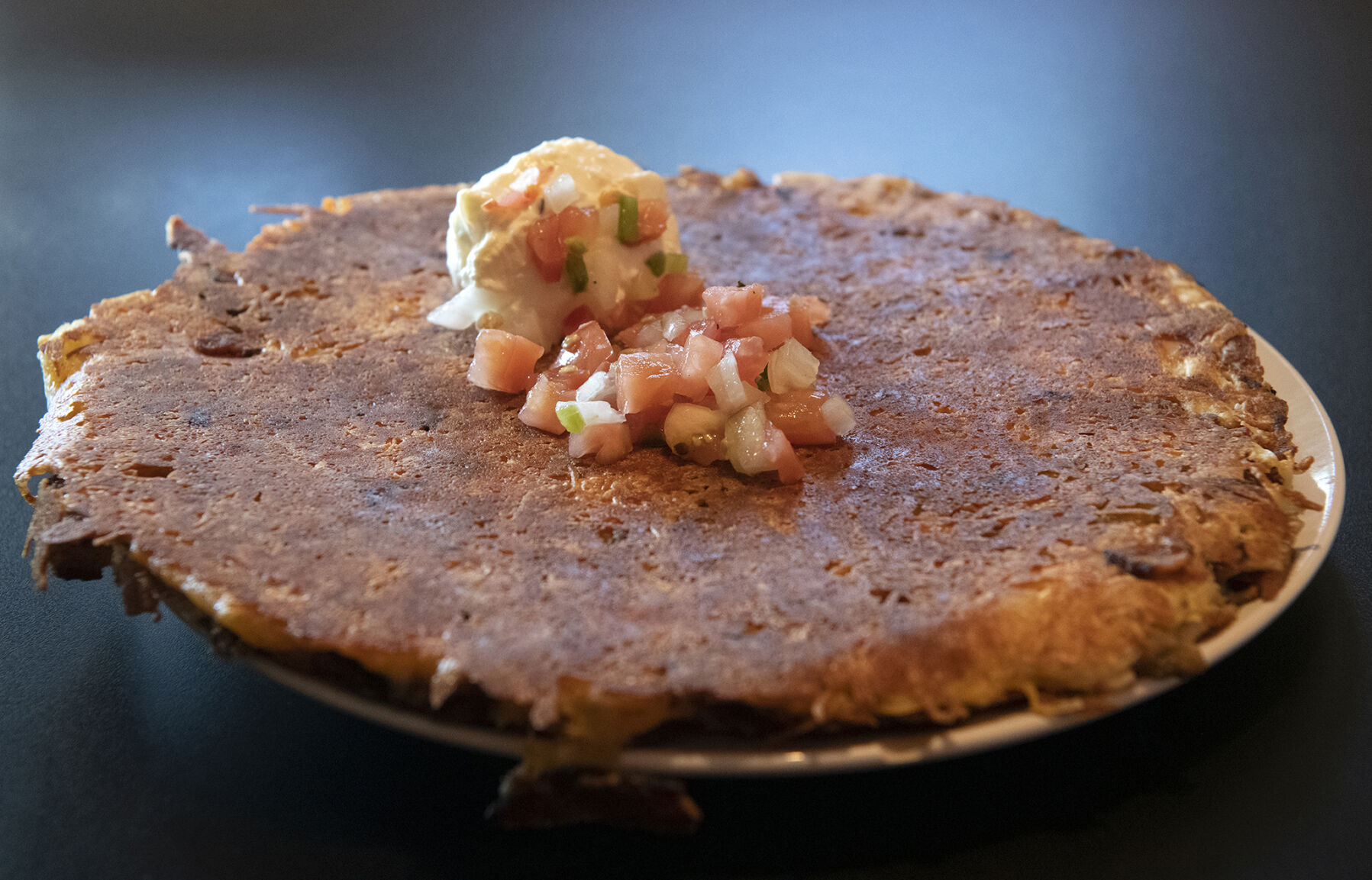 Three Little Griddles (Located at: 10111 Inverness Main St. Englewood) “Three Meat Griddle Cake” Monday October 11, 2021. Photo by Jeff Kearney. (Jeff Kearney)