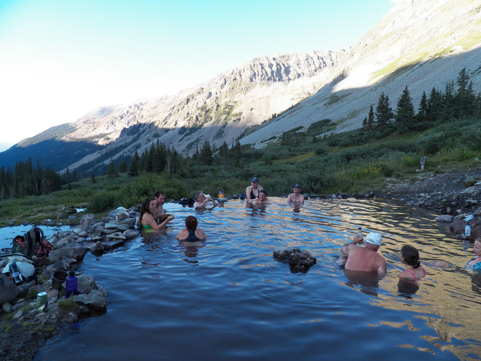 Intense snowshoe hike leads secluded hot spring hidden in Colorado mountains