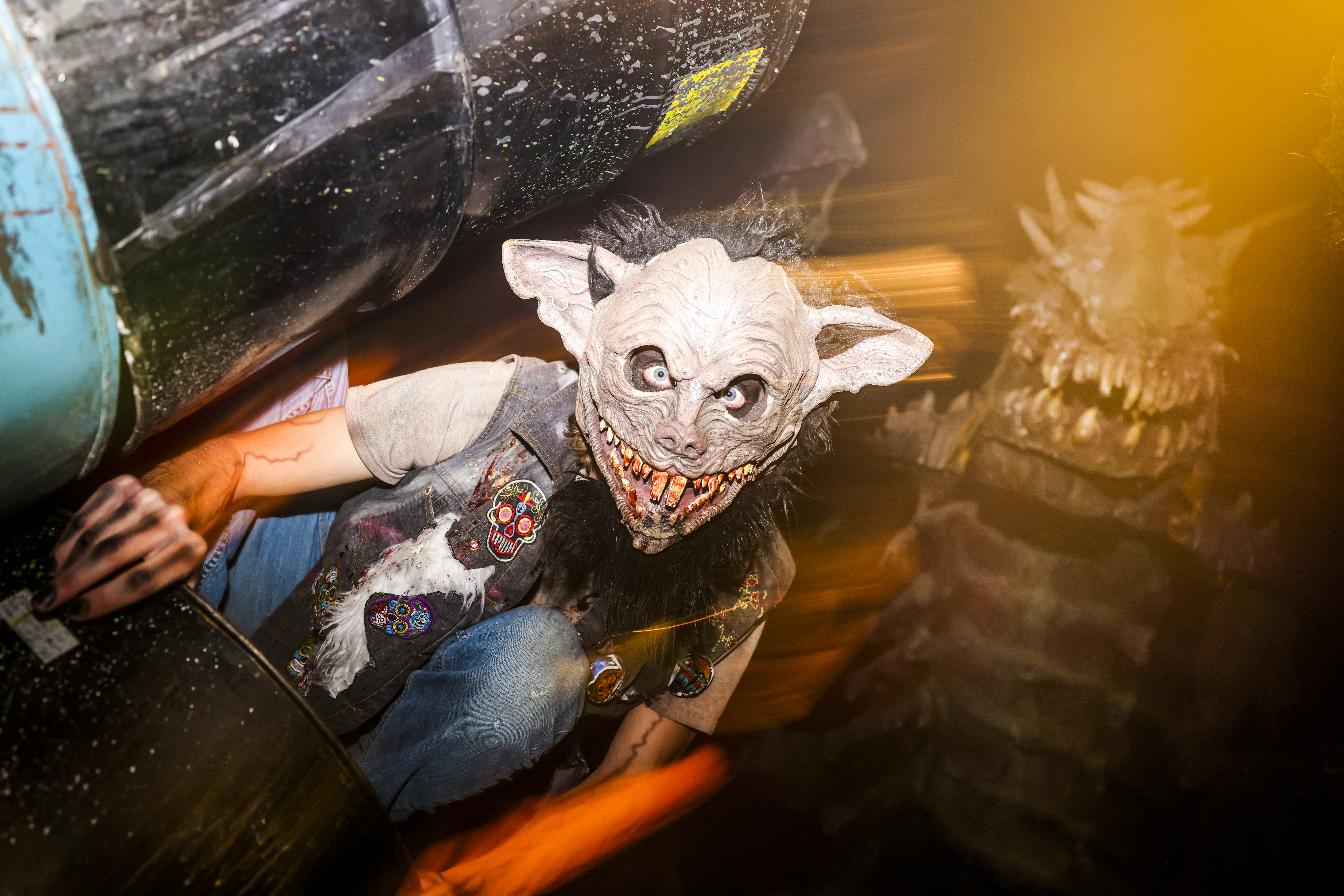 A 13th Floor Haunted House performer poses for a portrait before guests arrive at the haunted house on Tuesday, Oct. 12, 2021 in Denver. (Michael Ciaglo/Special to The Denver Gazette)