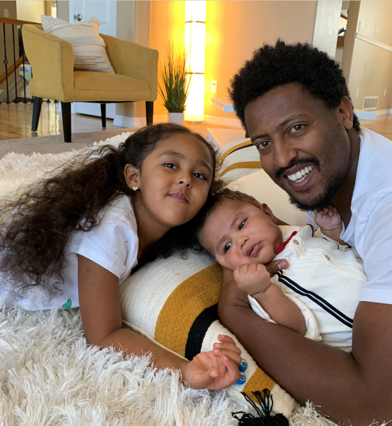 Wongel Estifanos with her father and two-year-old brother. (Courtesy of the Dan Caplis Law Firm, LLC.)