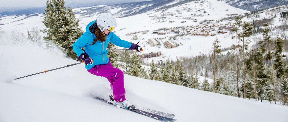 The ski area at Granby Ranch is groomed and wide open, perfect for beginners. (Courtesy of John Fielder Publishing)
