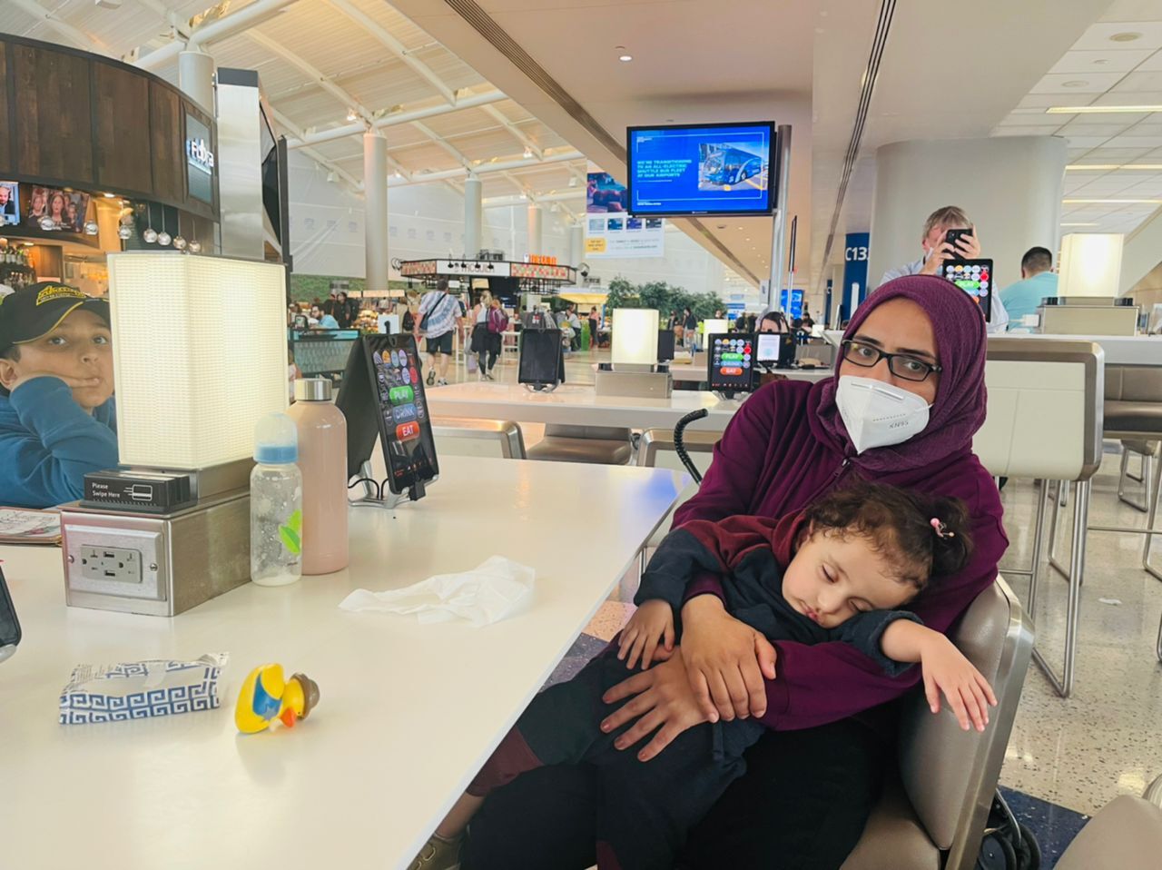 The Siddiqi family at Newark Airport in New York before flying to Denver. (Photo provided by Ahmad Siddiqi)