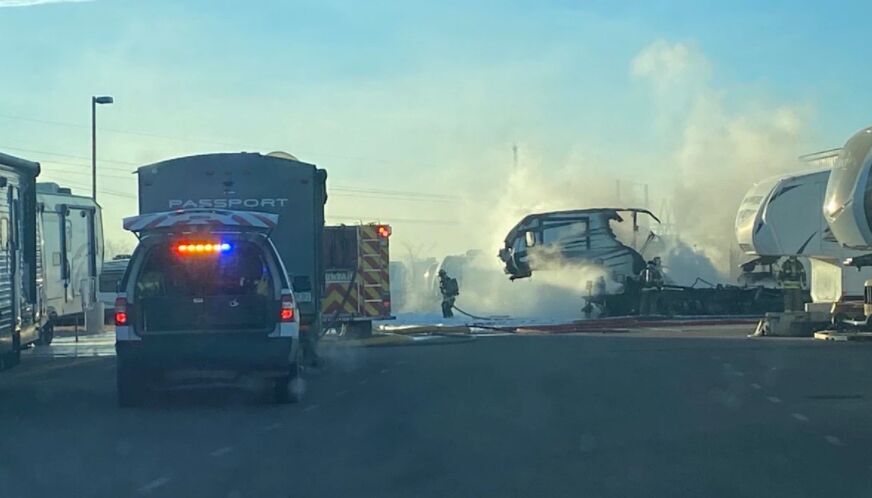Fire torches multiple vehicles at Fountain RV center