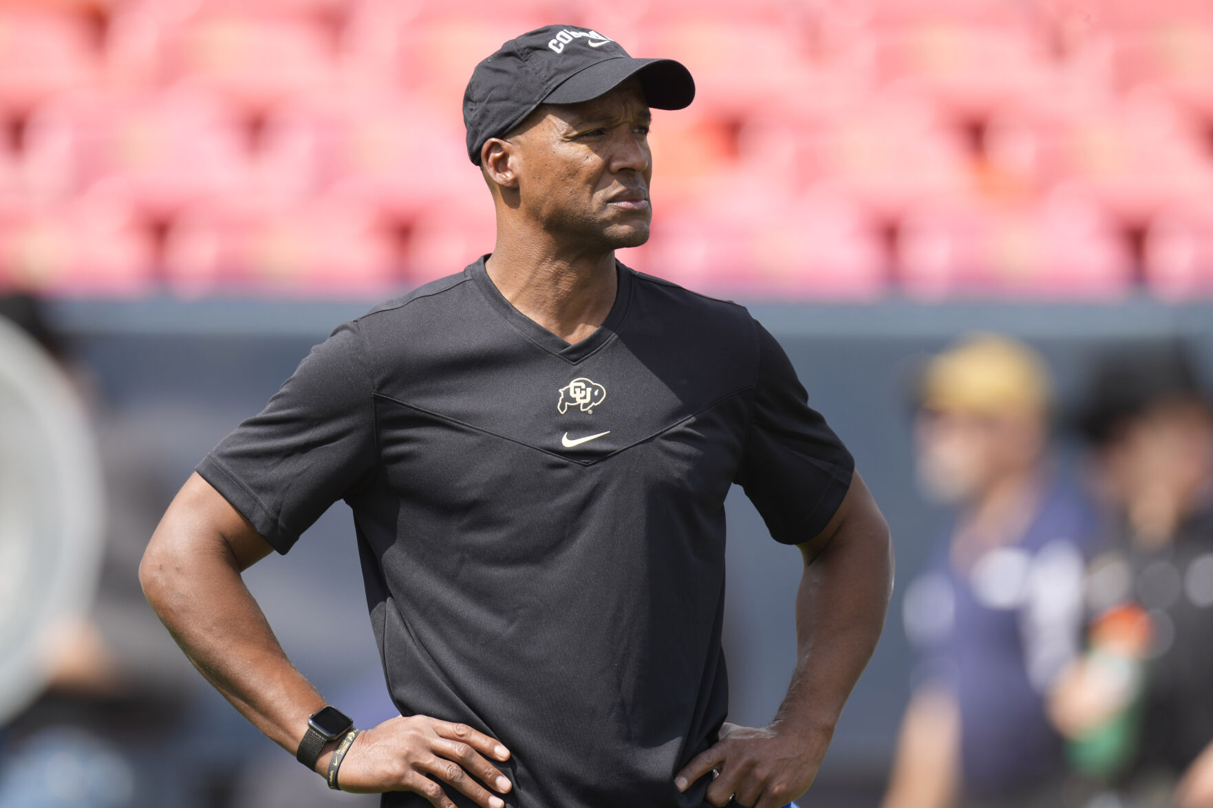 Colorado head coach Karl Dorrell before the first half of an NCAA college football game Saturday, Sept. 11, 2021, in Denver. (AP Photo/David Zalubowski) (David Zalubowski)