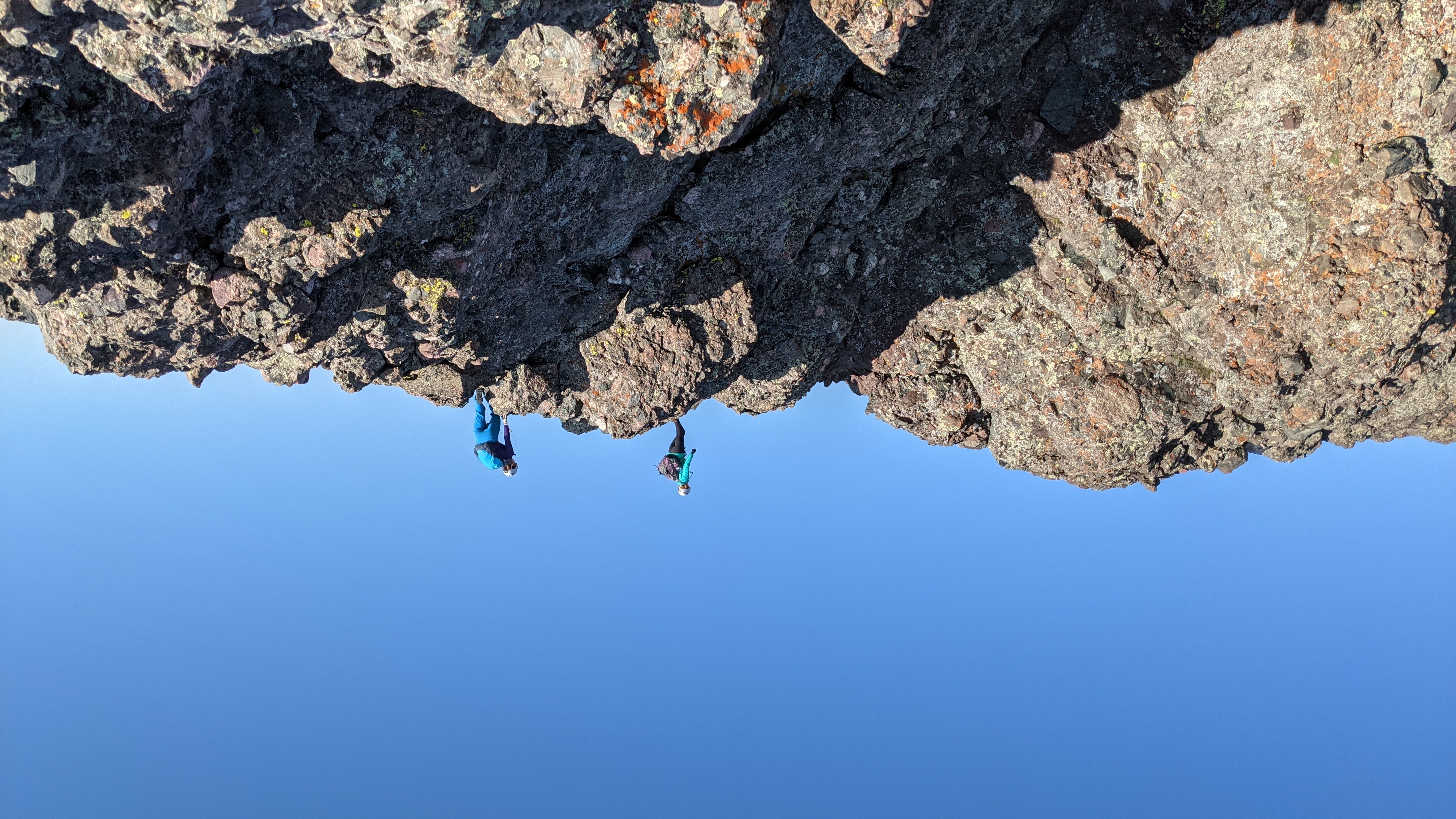 Rachel Beisel and Sarah Guhl on top of the Crestone Needle during the summer of 2021. Crestone Needle reaches a maximum elevation of 14,203 feet and is one of the more difficult peaks to summit in the state. See a video from this adventure here. Courtesy photo from BABs Outside.