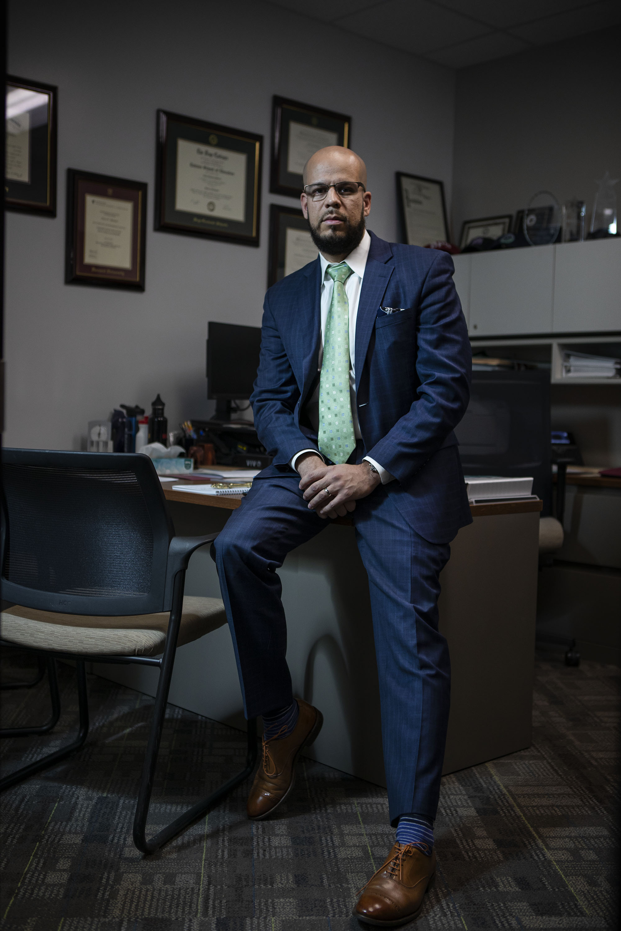 Denver Public Schools superintendent Dr. Alex Marrero poses for a portrait in his office on Wednesday, Dec. 8, 2021, in Denver, Colo. (Timothy Hurst/The Gazette) (Timothy Hurst)