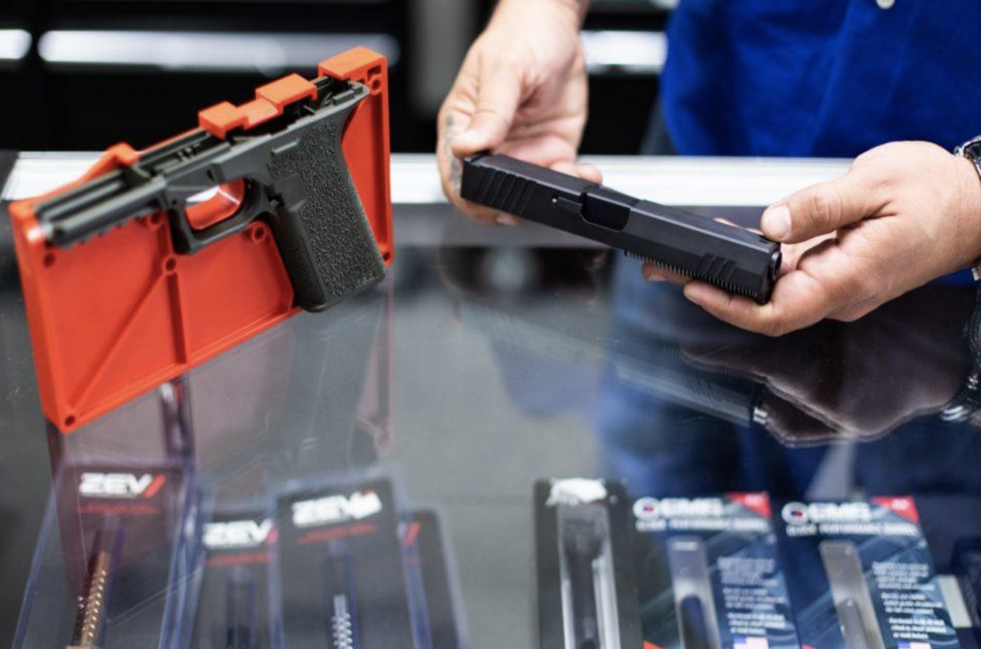 Non-serialized, pre-made firearm parts that can be assembled into a 