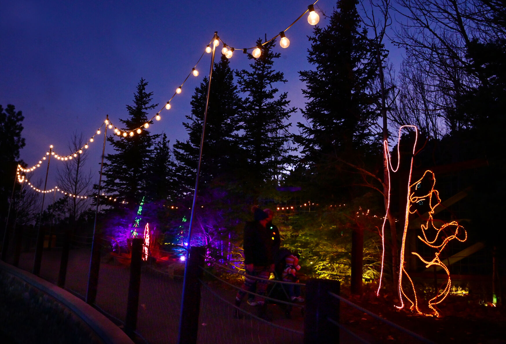 There are about 85 unique light sculptures at Electric Safari at the Cheyenne Mountain Zoo on Sunday, Dec. 5, 2021. (Photo by Jerilee Bennett, The Gazette) (Jerilee Bennett)