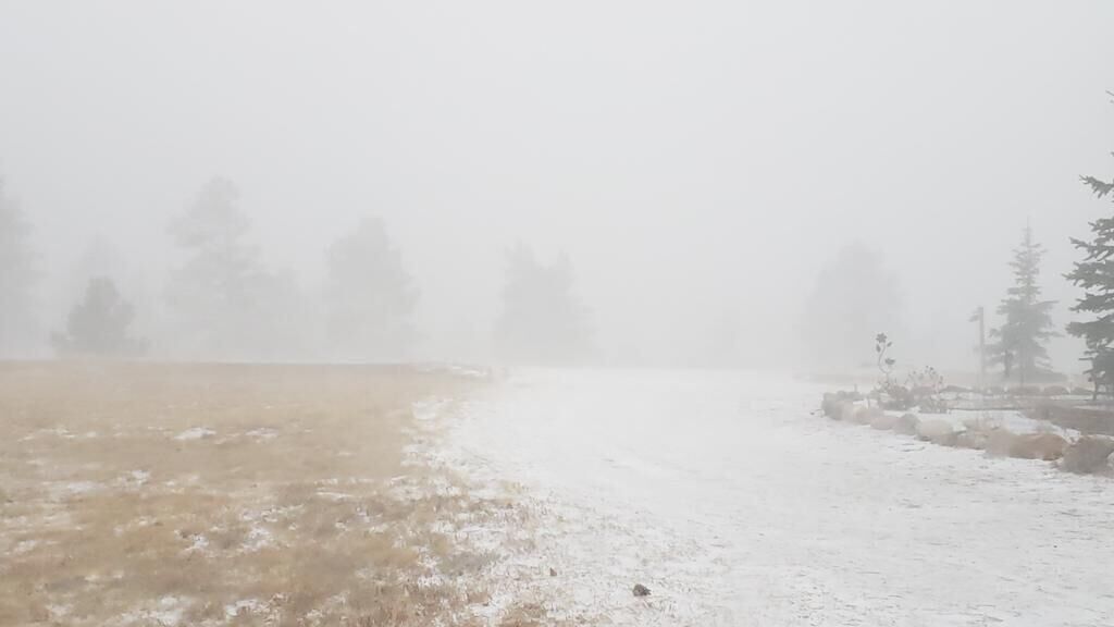 The wind and snow hit Teller County Wednesday morning, Dec. 15, 2021. (Debbie Kelley, The Gazette)