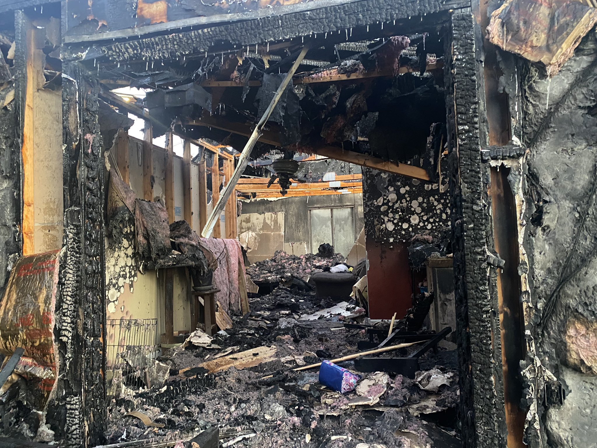Two homes were destroyed and another was severely damaged in a fire early Sunday in Littleton, according to West Metro Fire Rescue. (Courtesy of West Metro Fire Rescue)