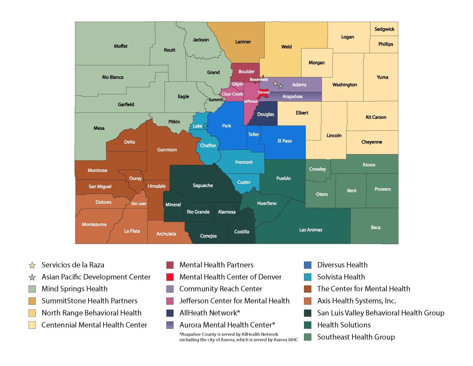 CMHCs map
