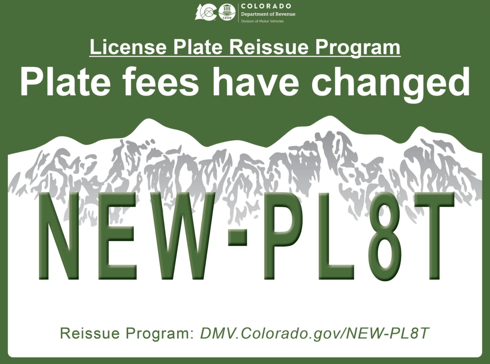 License Plate Expiration on Change of Ownership Act. (Colorado Division of Motor Vehicles)