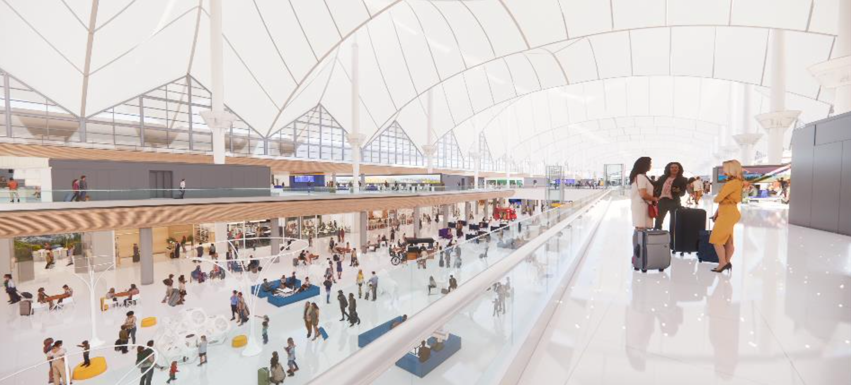 Rendering of Denver International Airport's Jeppesen Terminal after completion of the proposed 