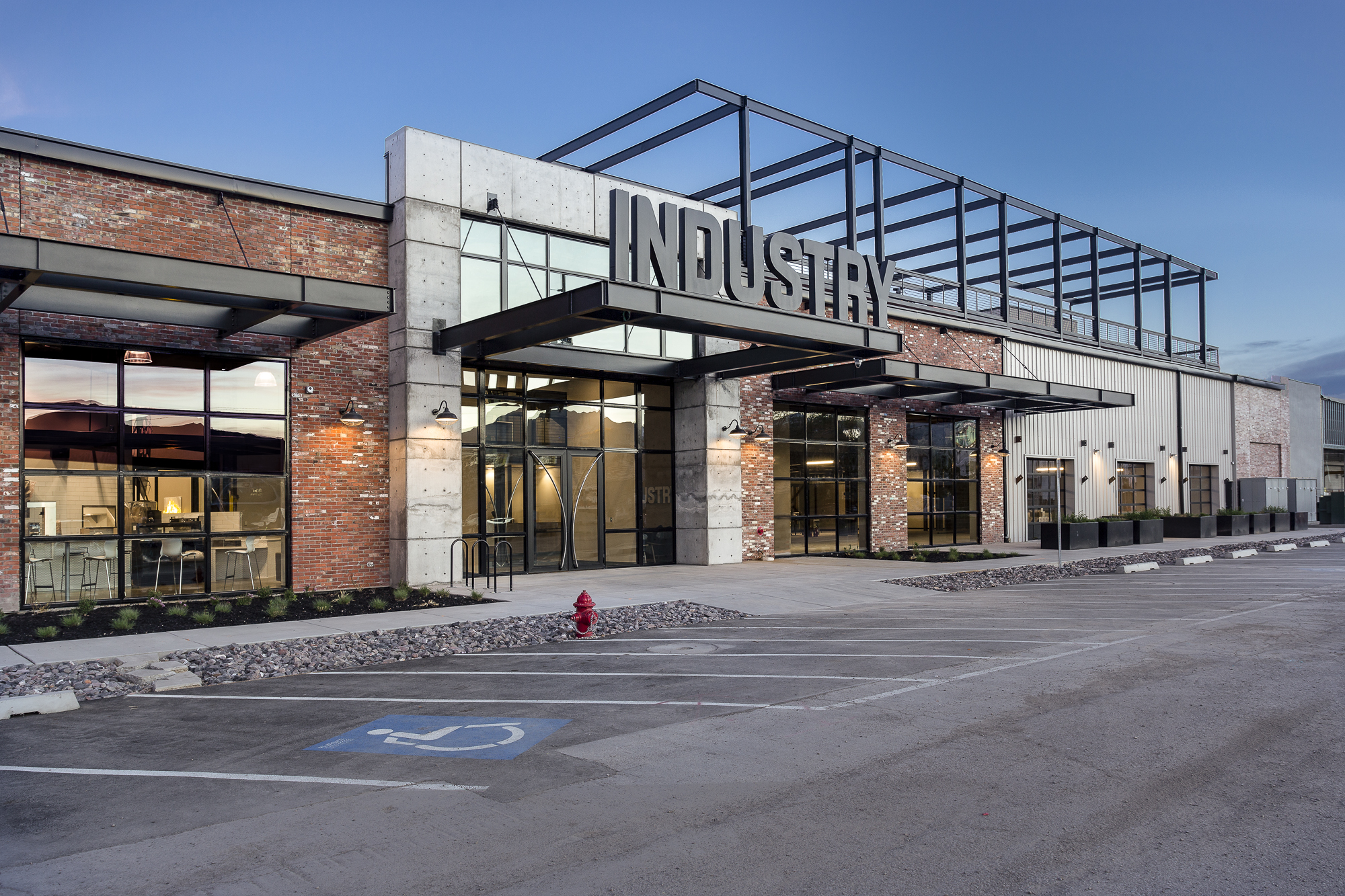 INDUSTRY Salt Lake City, a 330,000 square foot co-working and event space developed by Q Factor, opened in March of 2020. (Courtesy of Q Factor/ Darryl Dobson)