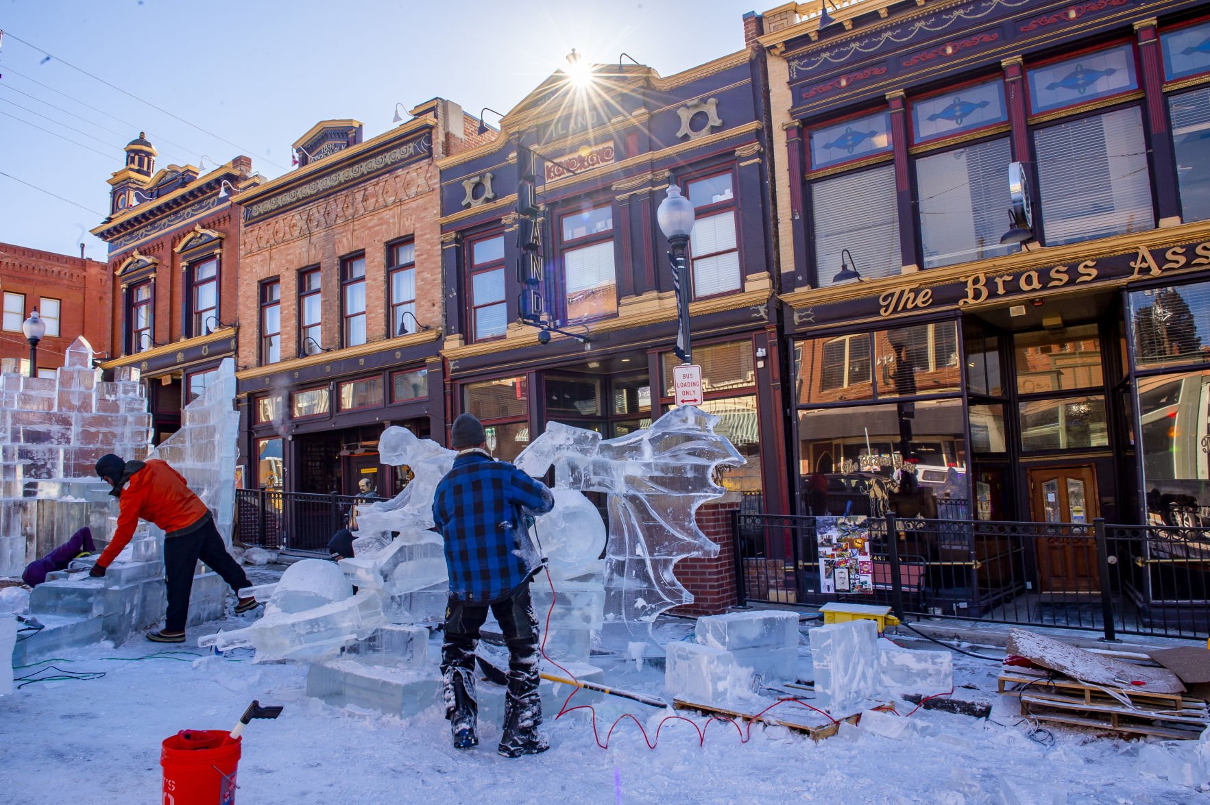 The 12th annual Cripple Creek Ice Festival had sculptures working on their superhero designs on Wednesday, Jan. 2, 2019 in Cripple Creek. (Photo by Dougal Brownlie, The Gazette). (Dougal Brownlie, The Gazette)