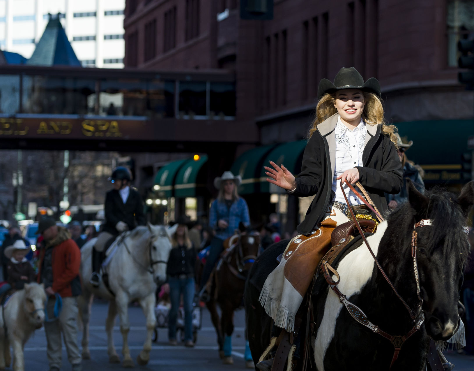 FILE: Over 40 Longhorn cattle walked the streets of downtown Denver on Thursday January 4, 2017 during the annual National Western Stock Show Parade. The parade began at Union Station and moved 15 blocks down 17th street and the tradition of parading cattle through the streets of downtown Denver began in 1984 and serves as a way to kick off the National Western Stock Show, which opens Saturday. (The Gazette File). (THE DENVER GAZETTE)