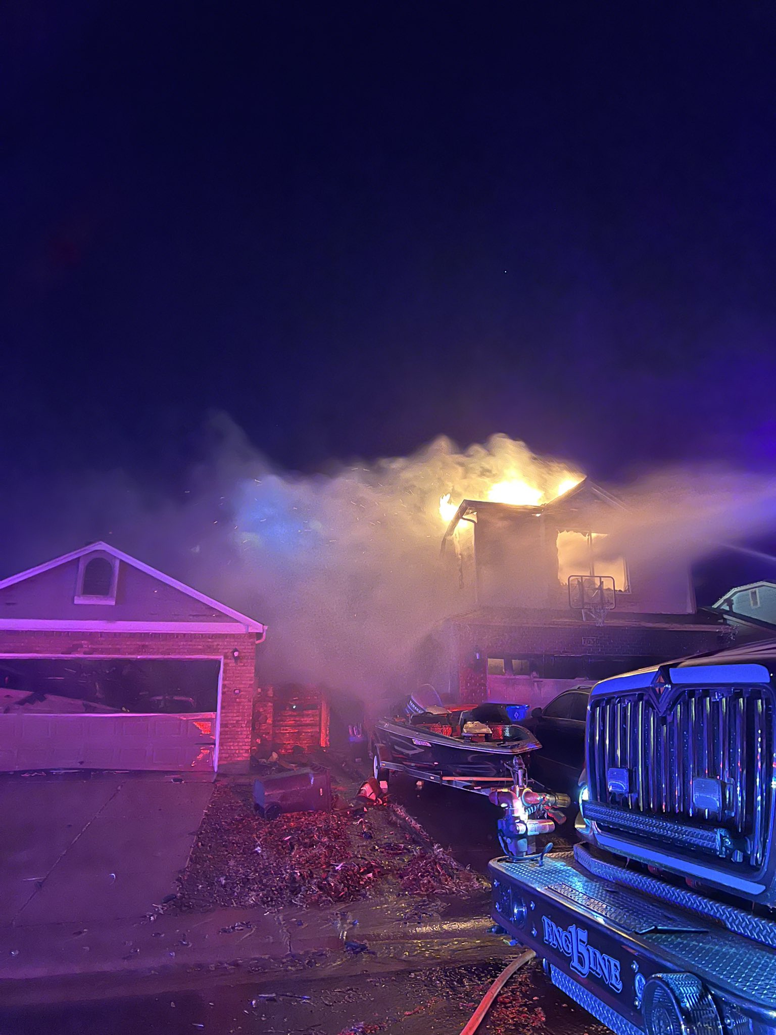 Two homes were destroyed and another was severely damaged in a fire early Sunday in Littleton, according to West Metro Fire Rescue. (Courtesy of West Metro Fire Rescue)