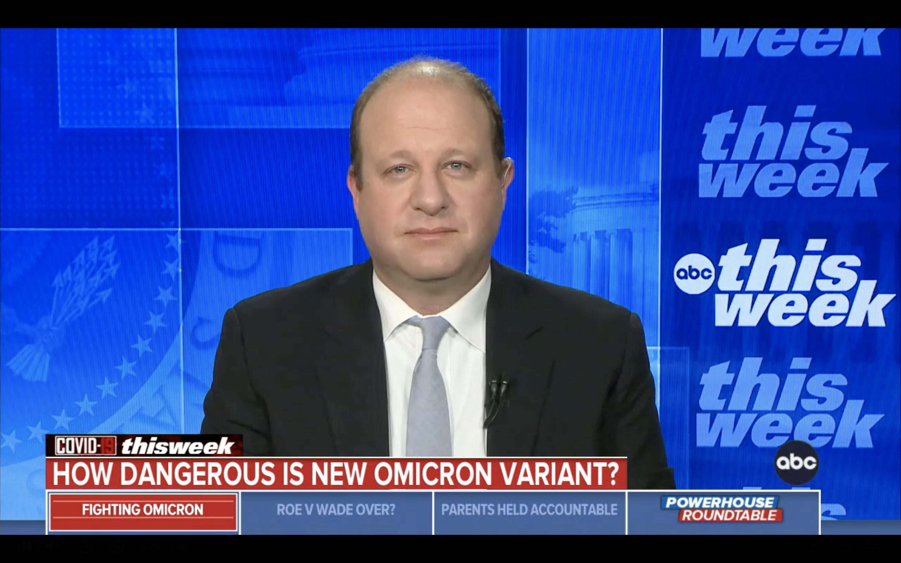 Gov. Jared Polis minimizes concerns over omicron variant during appearance on ABC
