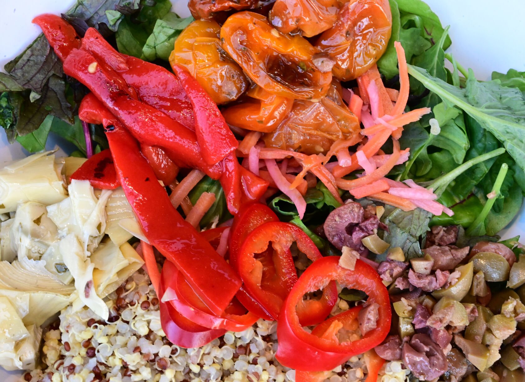 Ingredients for a Buddha bowl at the Bird Tree Cafe (Photo by Jerilee Bennett, The Gazette) (Jerilee Bennett)