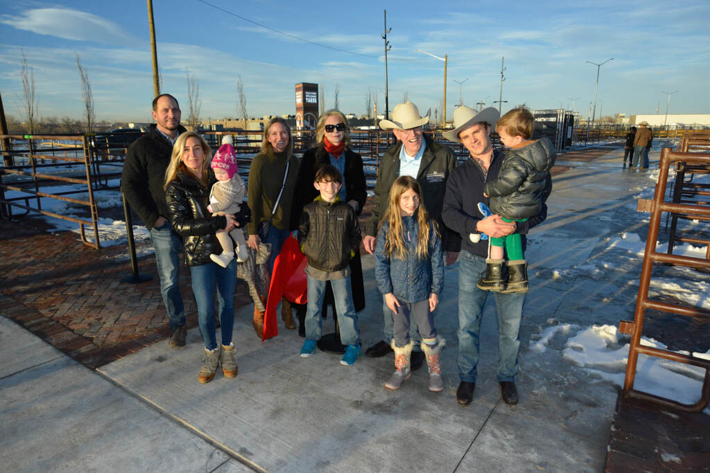 Ron and Cille Williams and family at the ribbon cutting ceremony for the Cille and Ron Williams Yards at the National Western Center in Denver. Right to left: Chase Robinson II, Chase Robinson, Josephine Robinson, Ron Williams, Henry Robinson, Cille Williams, Serena Robinson, Alessandra Robinson, Melinda Robinson, Andrew Robinson. (ScottWeiserEnterprise Reporterscott.weiser@gazette.comhttps://secure.gravatar.com/avatar/bedf4ba0a073402c3991ce97ce2869c4?d=mm&r=g)
