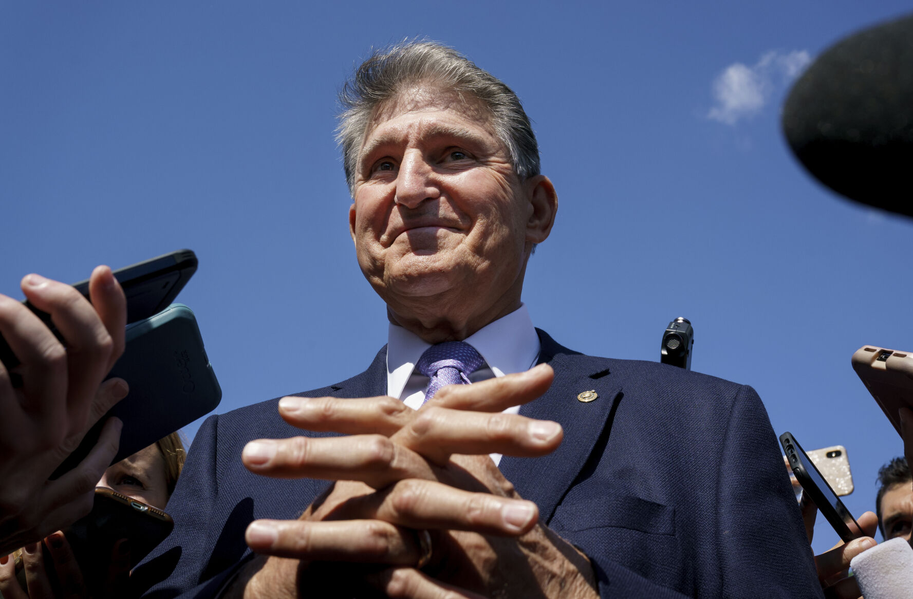 Sen. Joe Manchin, D-W.Va., a centrist Democrat, speaks to reporters in September. (The associated press file)