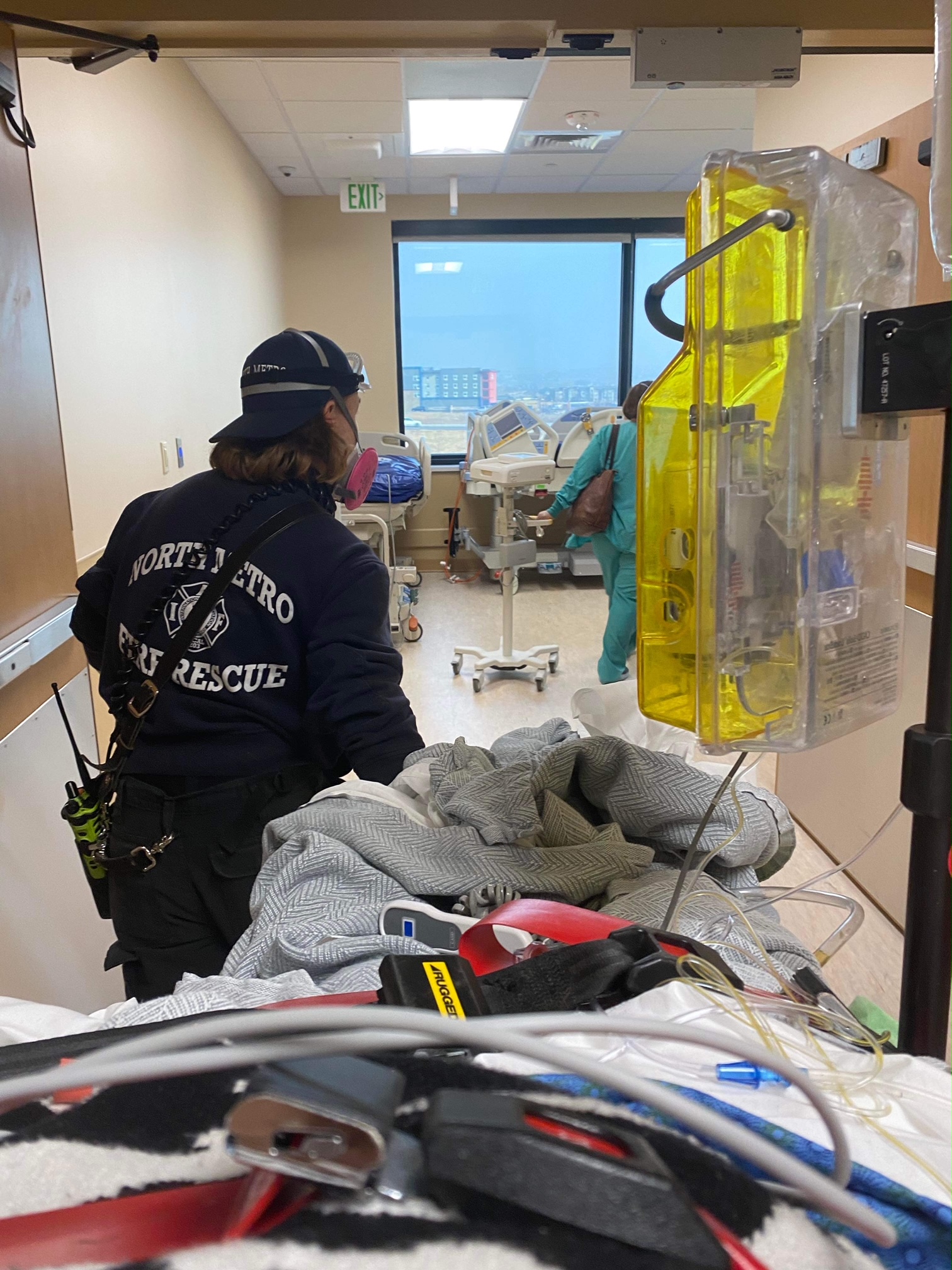 Mercedes Astorga says the adrenaline was flowing as an EMT wheeled her through the halls toward an ambulance during the emergency evacuation. (Mercedes Astorga)