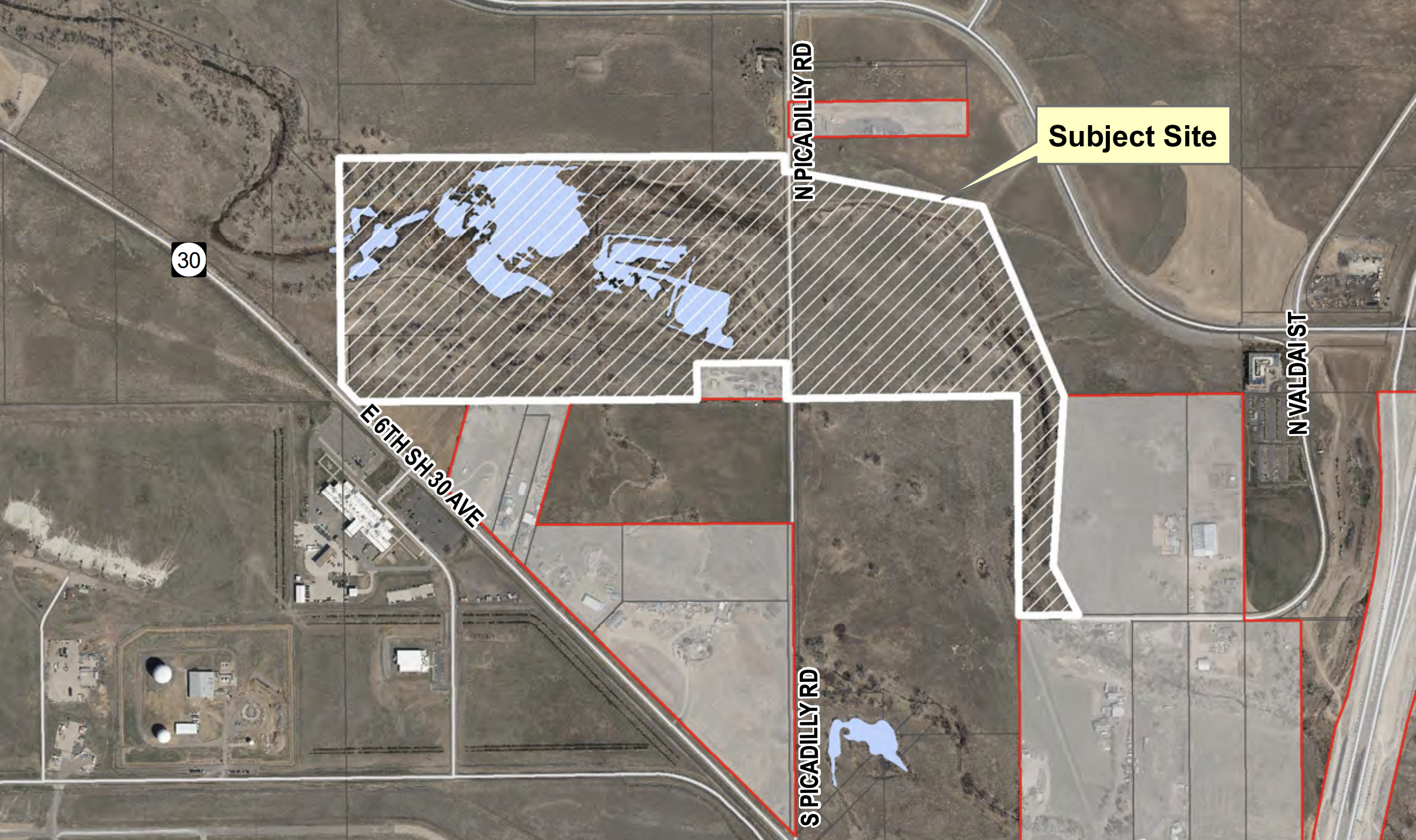 128.97 acres of land zoned as open space on Monday, Jan. 10, 2022. The lane is west of E-470 on both sides of Picadilly Road to State Highway 30. (auroragov.org)