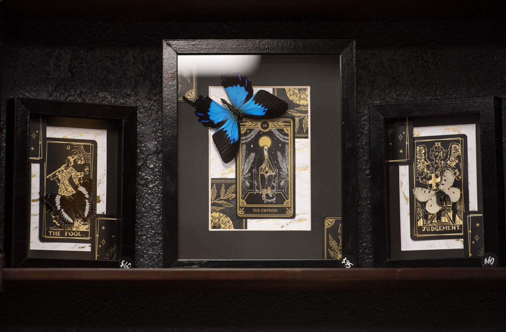 Black & Gold Tarot Series made by Andrew Cronk at Cronk Art & Curiosities in downtown Colorado Springs on Saturday, Dec. 18, 2021. (Chancey Bush, The Gazette)