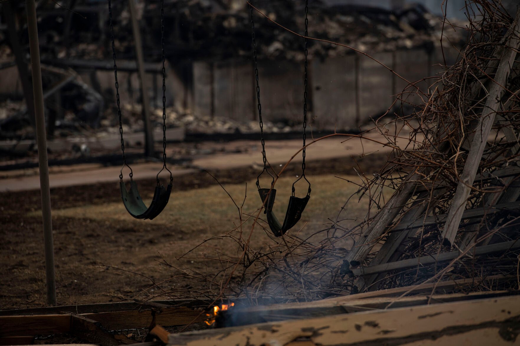 The aftermath of the Marshall fire in Louisville, Colo., on Friday, Dec. 31, 2021. The Marshall fire ripped through Boulder County fulled by high-winds on Thursday, destroying over 500 homes. The number of destroyed homes will likely increase as approximately 35,000 people were evacuated in Louisville and Superior.(Chancey Bush/ The Gazette) (Chancey Bush/ The Gazette)