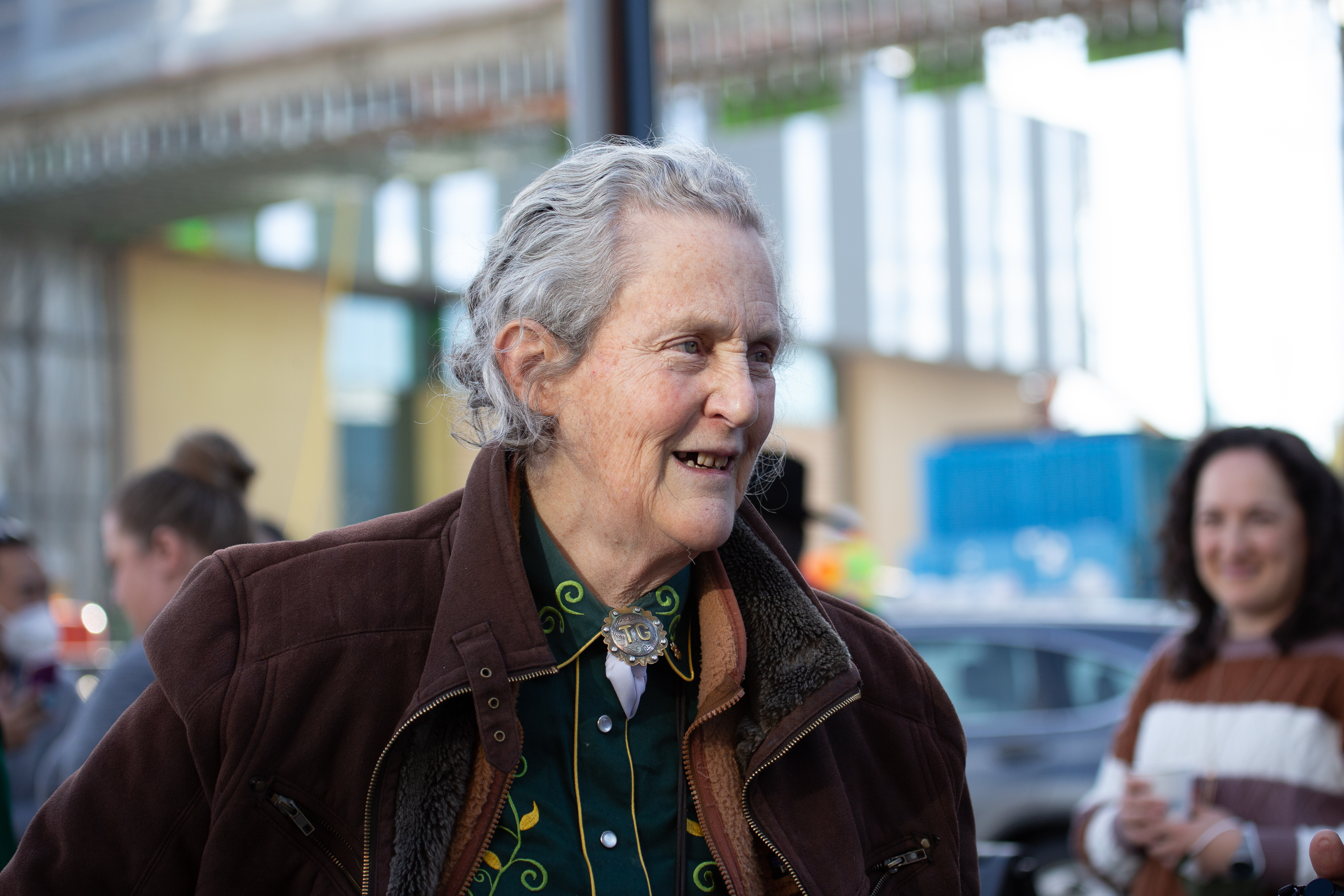 Colorado State University graduate and scientist Dr. Temple Grandin visits the new Vida Building on the Colorado State University Spur campus as it opens on Friday, Jan. 7, 2022, in Denver, Colo. (Liz Copan / special to The Denver Gazette) (Liz Copan)