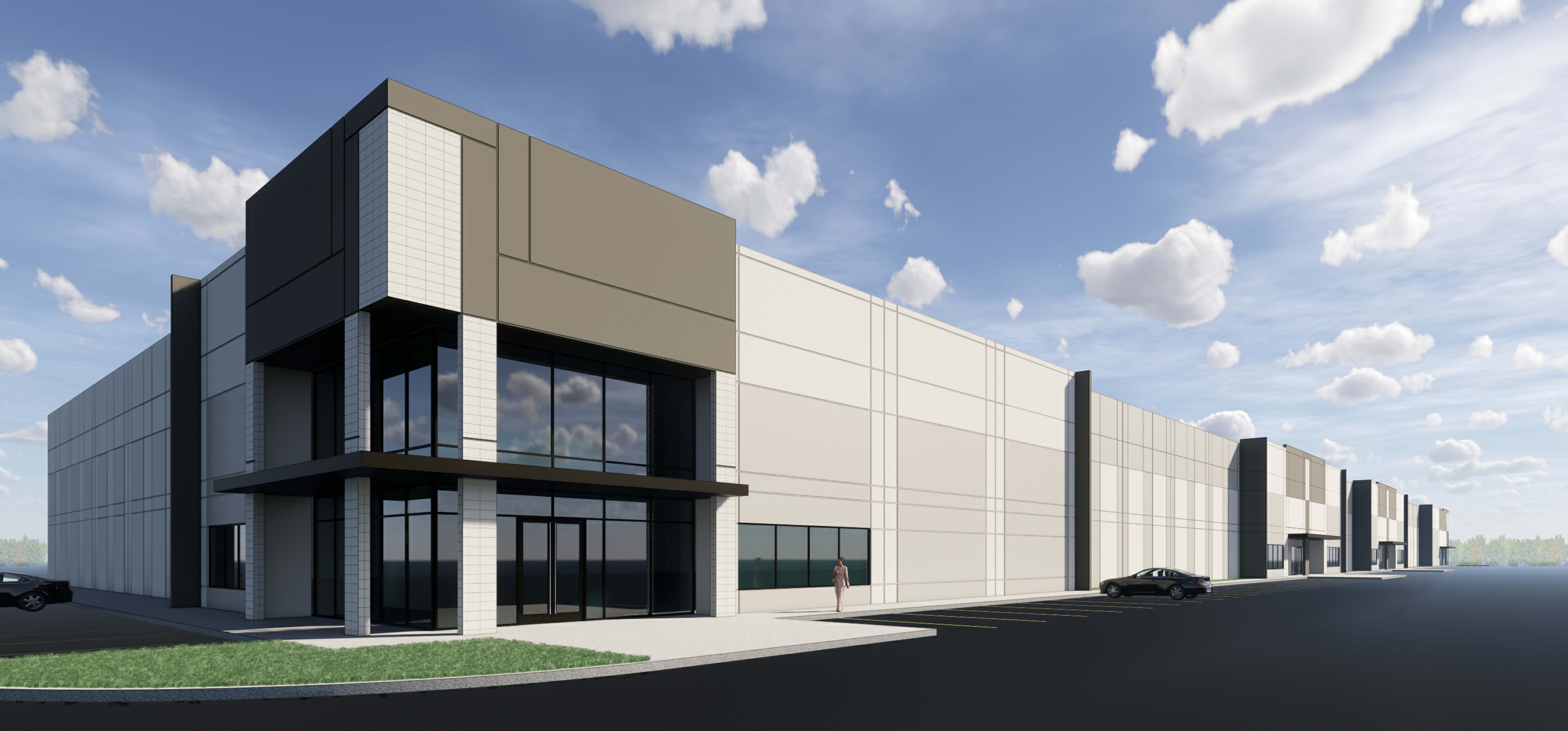 Chicago-based Brennan Investment Group started moving dirt on the 18-acre, three-building Centennial Business Center, at 7194 South Revere Parkway, Centennial. (Courtesy of CBRE)