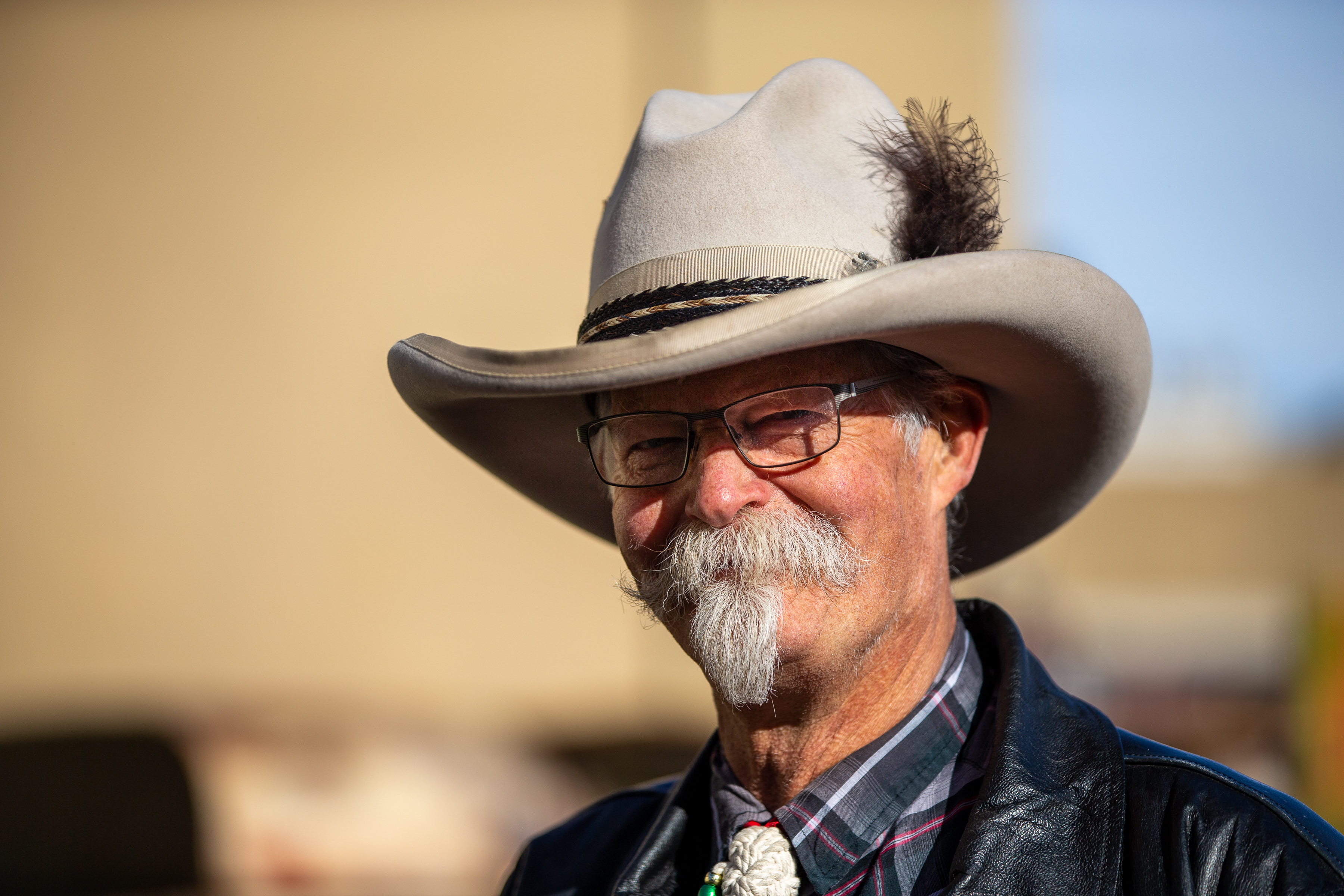 Donald Labun dresses for the occasion on first day of the 116th National Western Stock Show on Saturday, Jan. 8, 2022, in Denver, Colo. (Liz Copan / special to The Denver Gazette) (Liz Copan)
