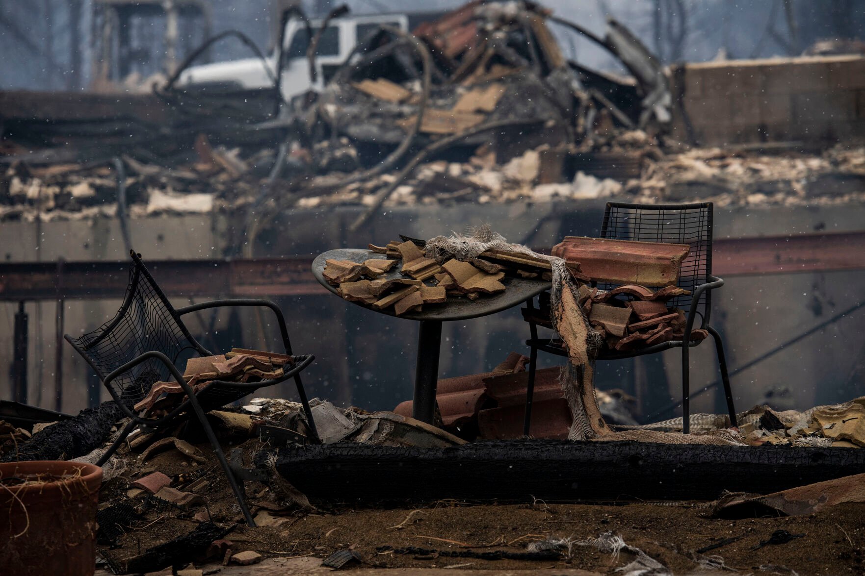 The aftermath of the Marshall fire in Louisville, Colo., on Friday, Dec. 31, 2021. The Marshall fire ripped through Boulder County fulled by high-winds on Thursday, destroying over 500 homes. The number of destroyed homes will likely increase as approximately 35,000 people were evacuated in Louisville and Superior.(Chancey Bush/ The Gazette) (Chancey Bush/ The Gazette)