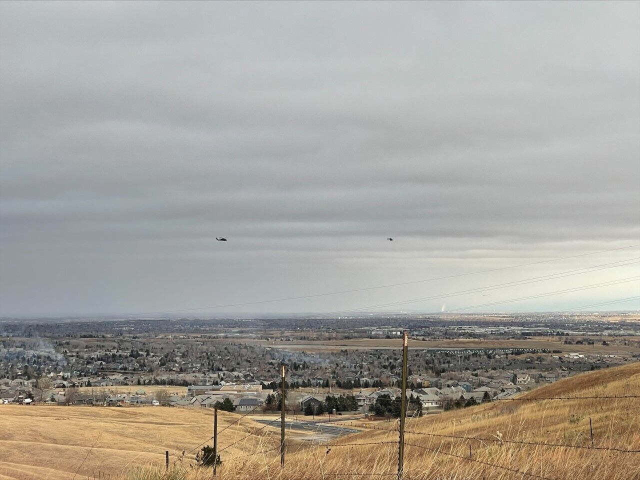 The town of Superior smolders Friday morning after a devastating wildfire swept through on Thursday night. (David Mullen, Denver Gazette)