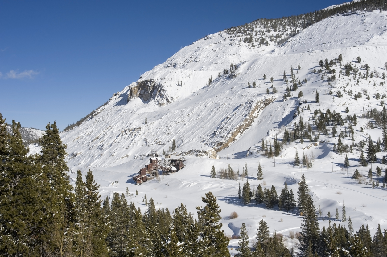 A landscape shot of the Madonna Mine, located just below the top of Monarch Pass in the Sawatch Range of the Rocky Mountains of Colorado. This image shows how steep the drop off the pass is. Photo Credit: chapin31 (iStock). (chapin31)