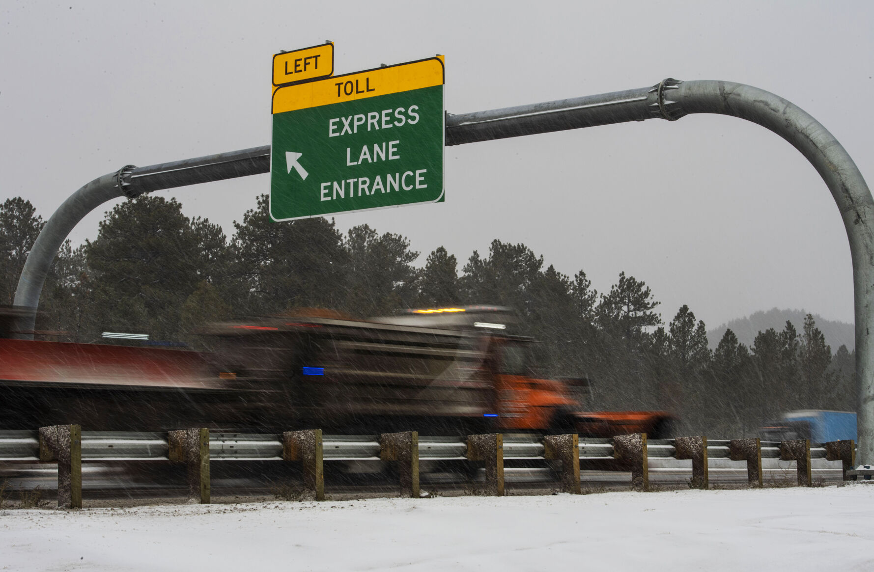 The new express lanes on the Interstate 25 South