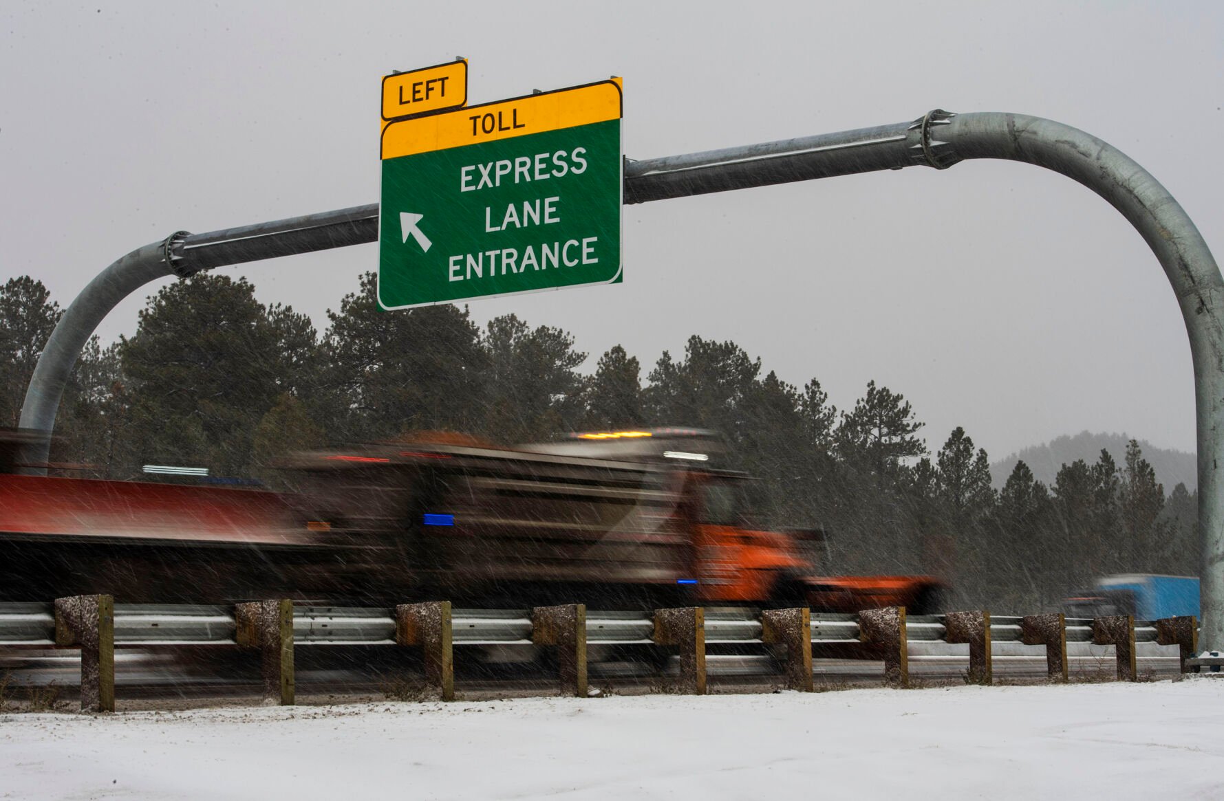 The new express lanes on the Interstate 25 South