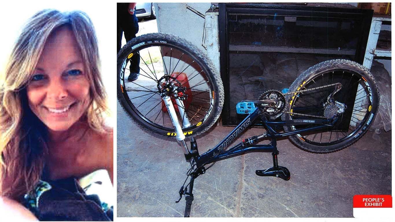 Chaffee County courts released to the public photo evidence that has been presented during the preliminary hearing of Colorado man Barry Morphew, who stands trial for the murder of his wife Suzanne Morphew. Pictured: Suzanne Morphew (left) and her bicycle. (Courtesy: Chaffee County)