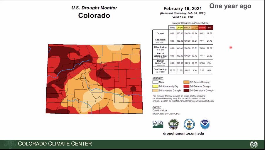 US Drought Monitor, Feb. 16, 2021.