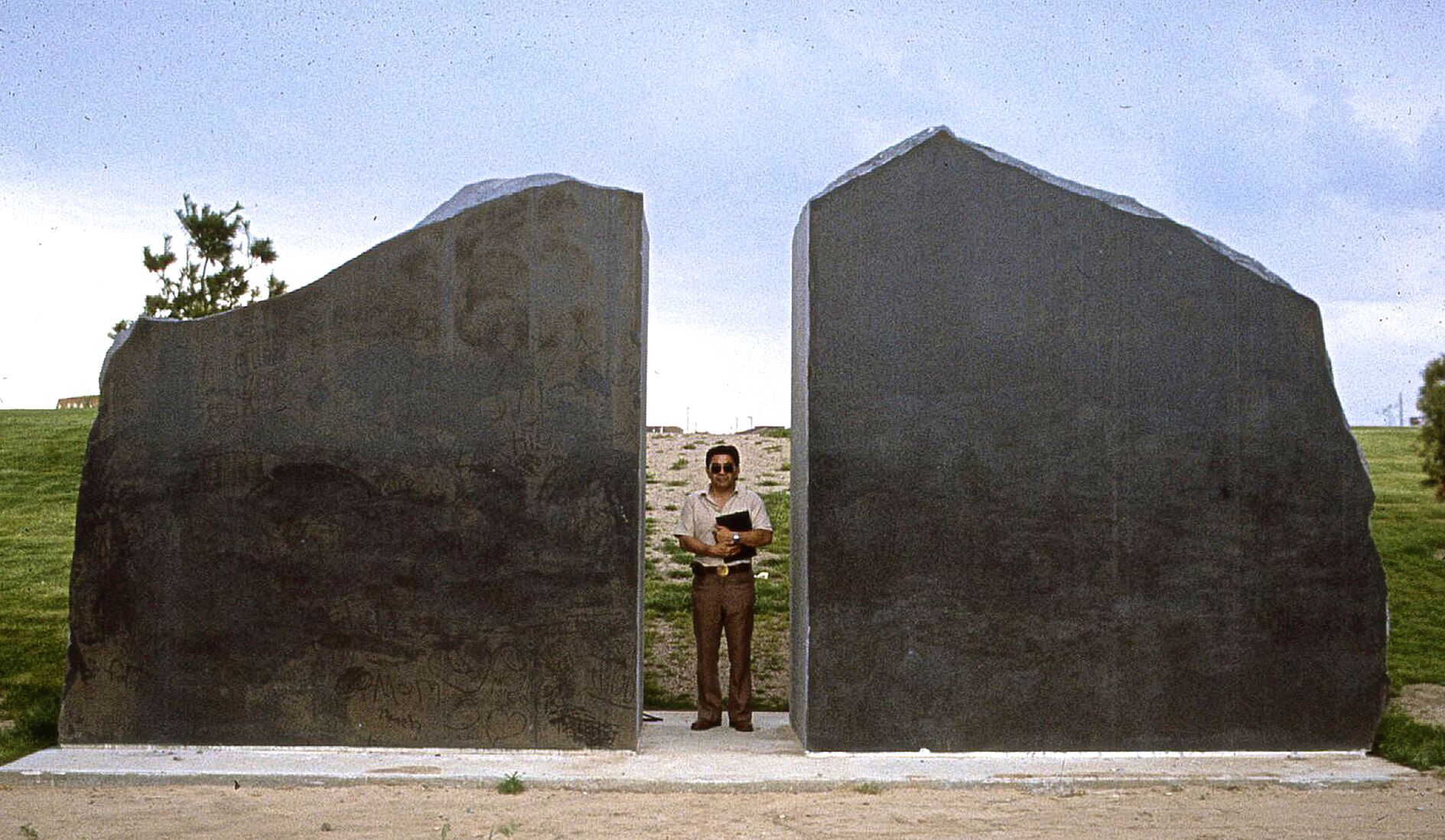 Satoru Nishita designed Babi Yar Park with two granite monoliths (Alan Gass, Special to the Denver Gazette)