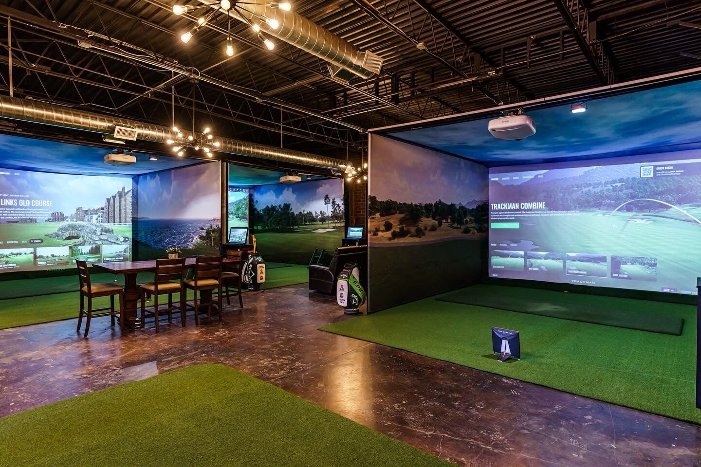 Tribe Golf, a new indoor golf lounge tucked into a strip mall off Garden of the Gods Road, features four TrackMan golf simulators, cozy couches and a bar. (Courtesy photos)