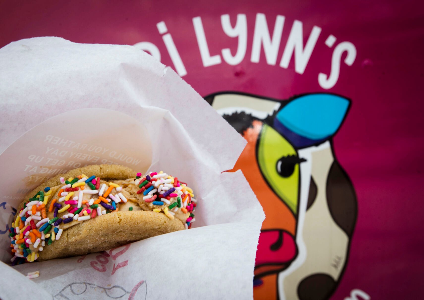 Lori Morrissey is the owner and founder of Lori Lynn’s Cookies & Cream food truck. Morrissey features made-to-order ice cream sandwiches with her cookie made-from-scratch family recipes. (Chancey Bush/ The Gazette) (Chancey Bush/ The Gazette)