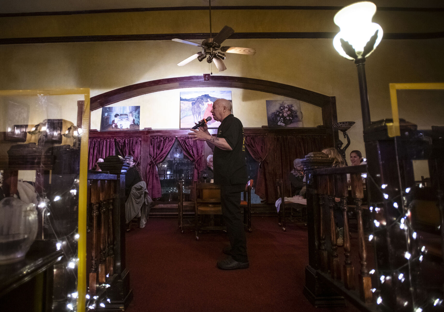 Frank Cordova, 78, owner of Rino’s Italian Restaurant and Steakhouse, sings and performs for his guests at his restaurant in Trinidad. Cordova and his brother Bob spent over 20 years in Las Vegas in the music industry and were known as the “original singing waiters” of Las Vegas. (Chancey Bush, The Gazette)