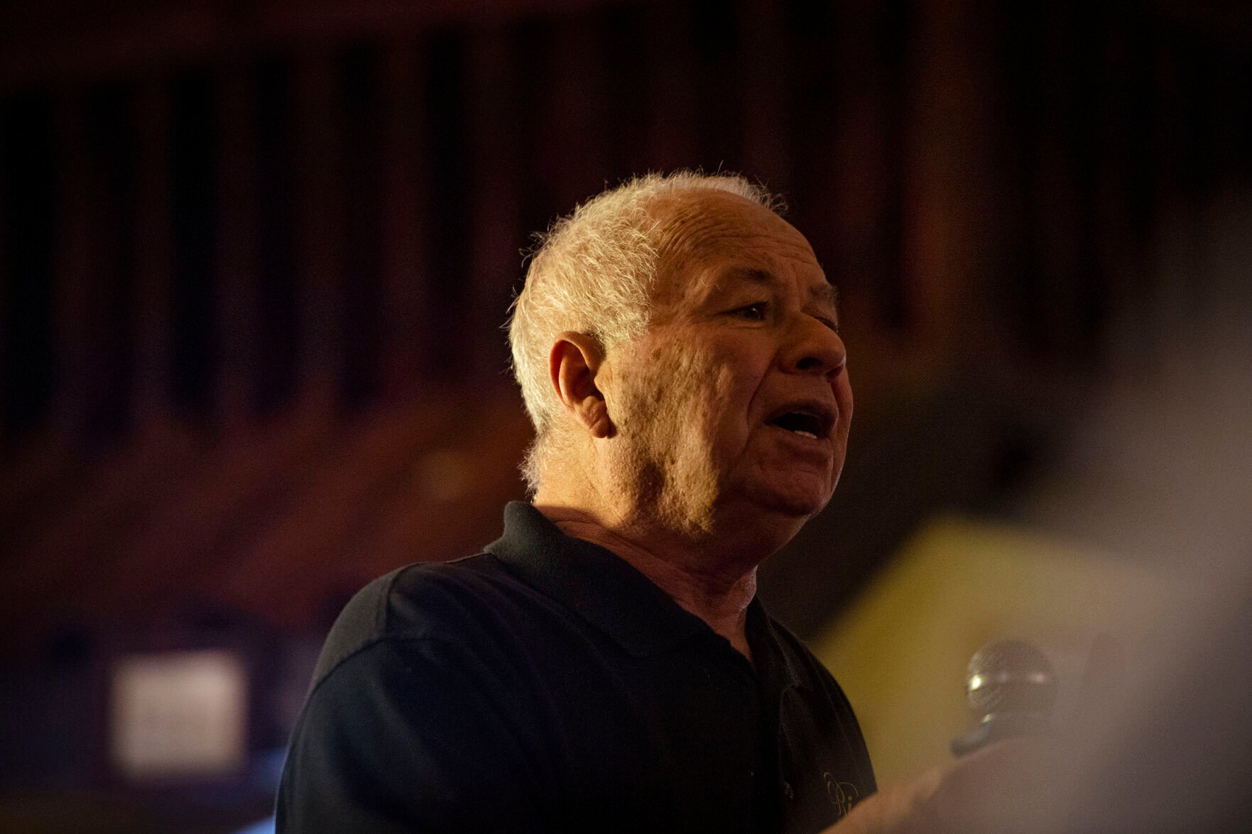 Frank Cordova, 78, owner of Rino's Italian Restaurant and Steakhouse, performs for his guests at his restaurant in Trinidad, Colorado., on Feb. 23, 2022. Cordova and his brother Bob spent over 20 years in Las Vegas in the music industry and are known as the