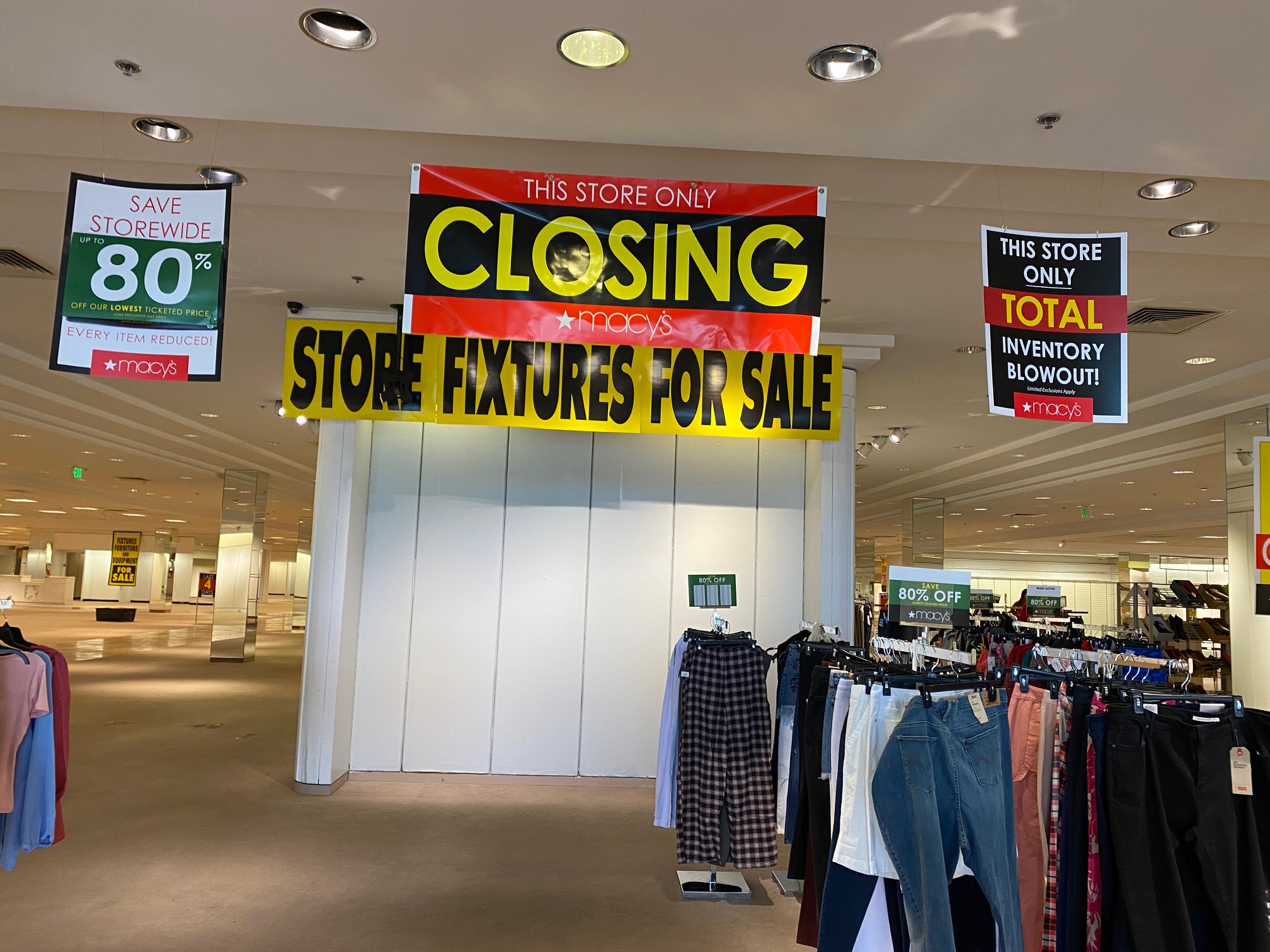 The Southglenn Macy's advertised 80% off on its final weekend March 18-20. (Carol McKinley, The Denver Gazette)