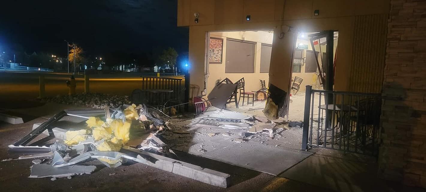 A car slammed into Taste of Brasil in Colorado Springs sometime Monday night, March 21, 2022, leaving the restaurant known for its authentic Brazilian cuisines